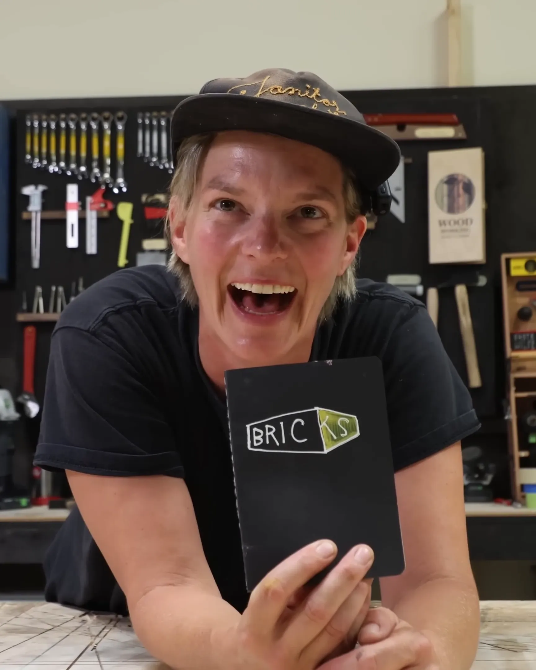 Laura Kampf at her workbench